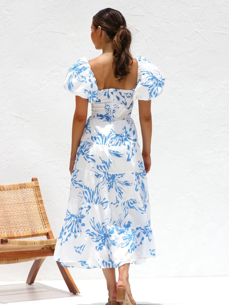 Seraphina | Women’s Floral Maxi Dress | Twisted Bust & Tiered Skirt