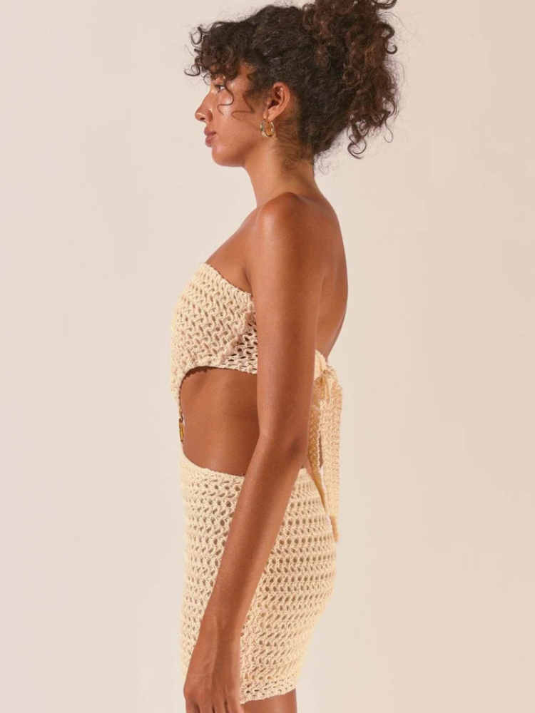 Naya | Women’s Crochet Mini Dress | Strapless & Cut-Out