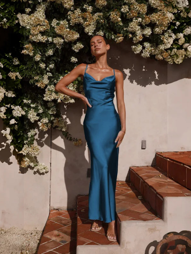 Anne | Women’s Long Satin Dress | Luxurious & Elegant
