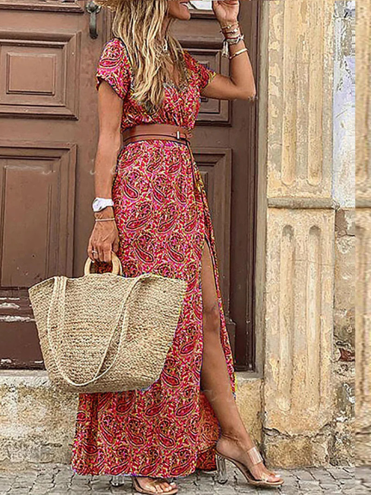 Noa | Women’s Dress | V-Neck Stretch Maxi Fit