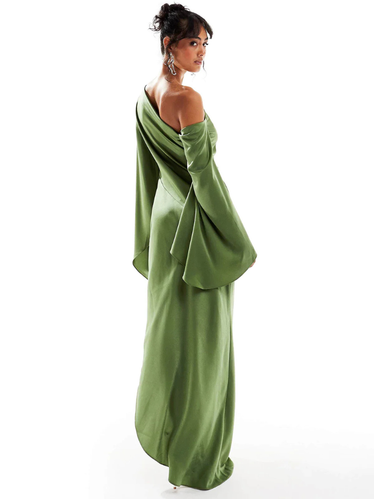 Leona | Women’s Satin Evening Dress | One-Shoulder Asymmetrical