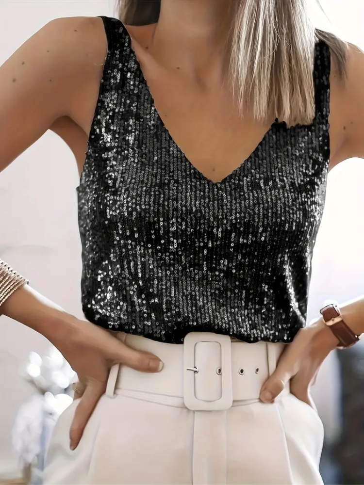 Alanna | Women's Sequin Top | Tank