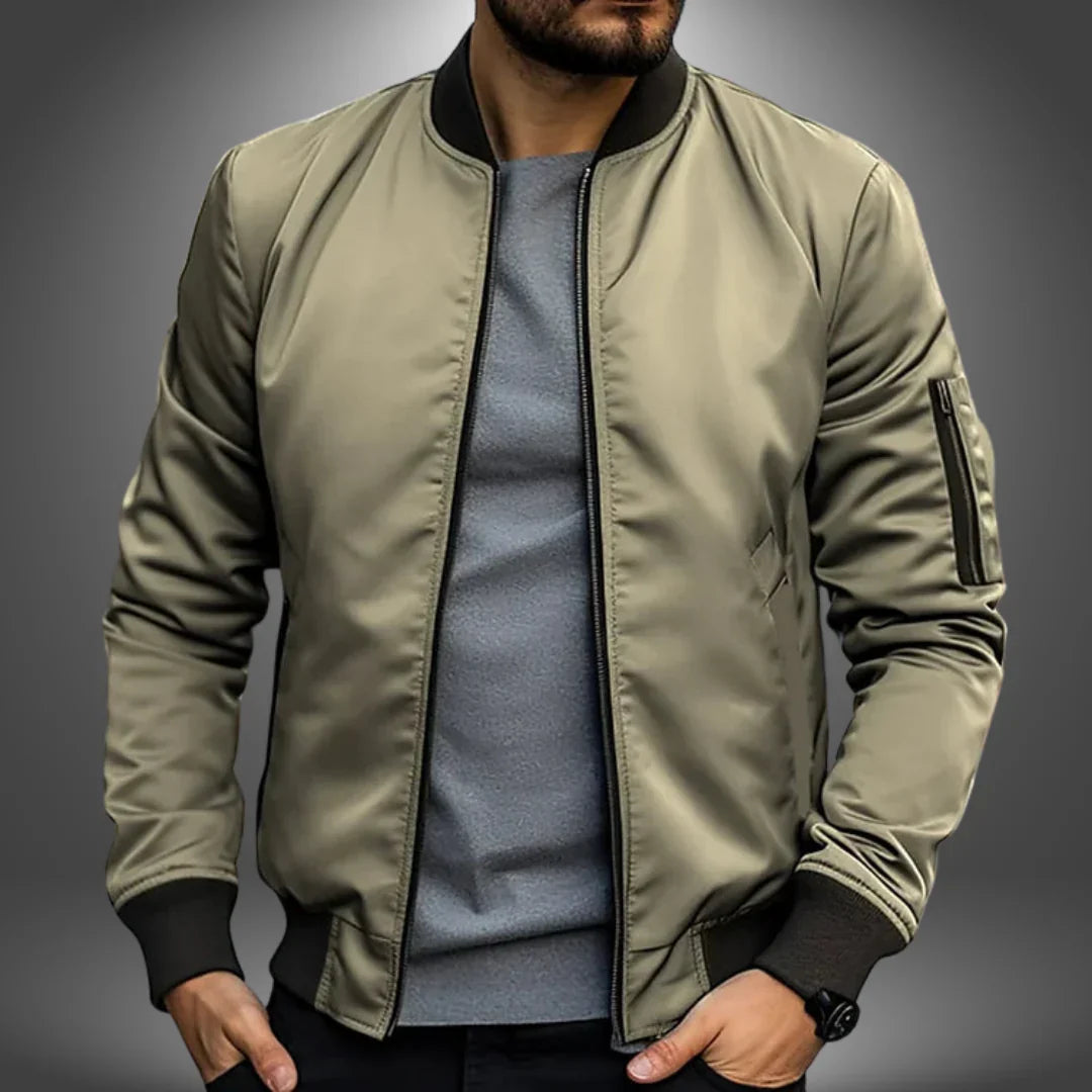 Men’s Zip-Up Bomber Jacket – Casual Outerwear