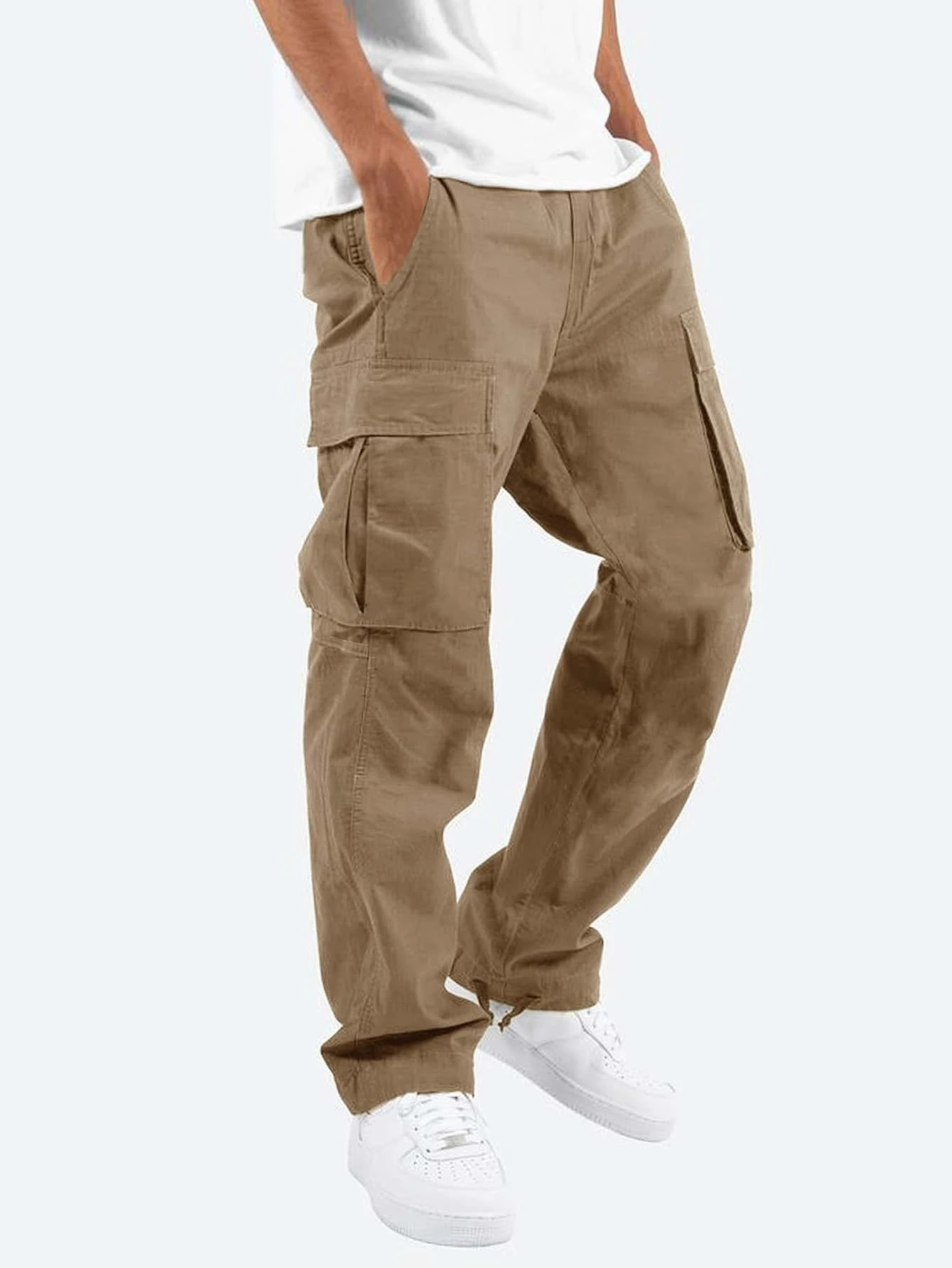 Men’s Straight-Leg Trousers – Multi-Pocket Design