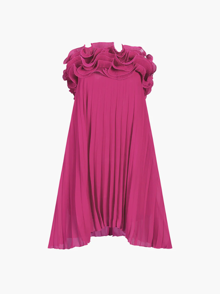 Selina | Women’s Short Dress | Pleated Tube Silhouette