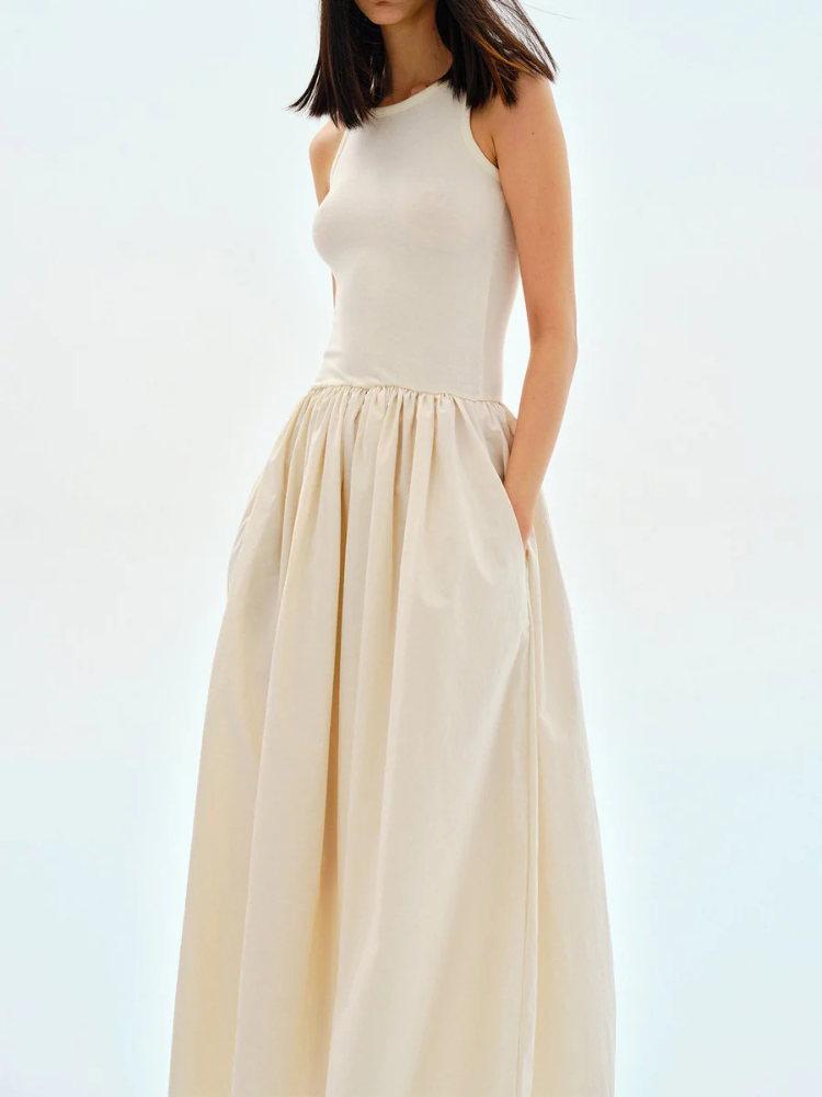 Alina | Women’s Long Dress | Crew Neck Minimal