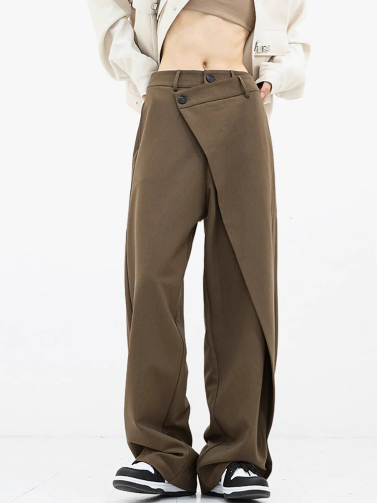 Elina | Women’s Wide-Leg Dress Pants | Asymmetrical & Elegant