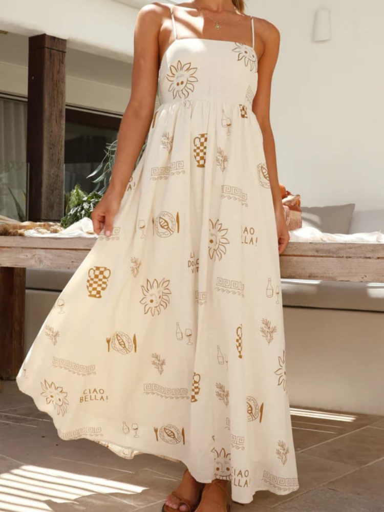 Soleil | Women’s Maxi Dress | Open Back & Spaghetti Strap