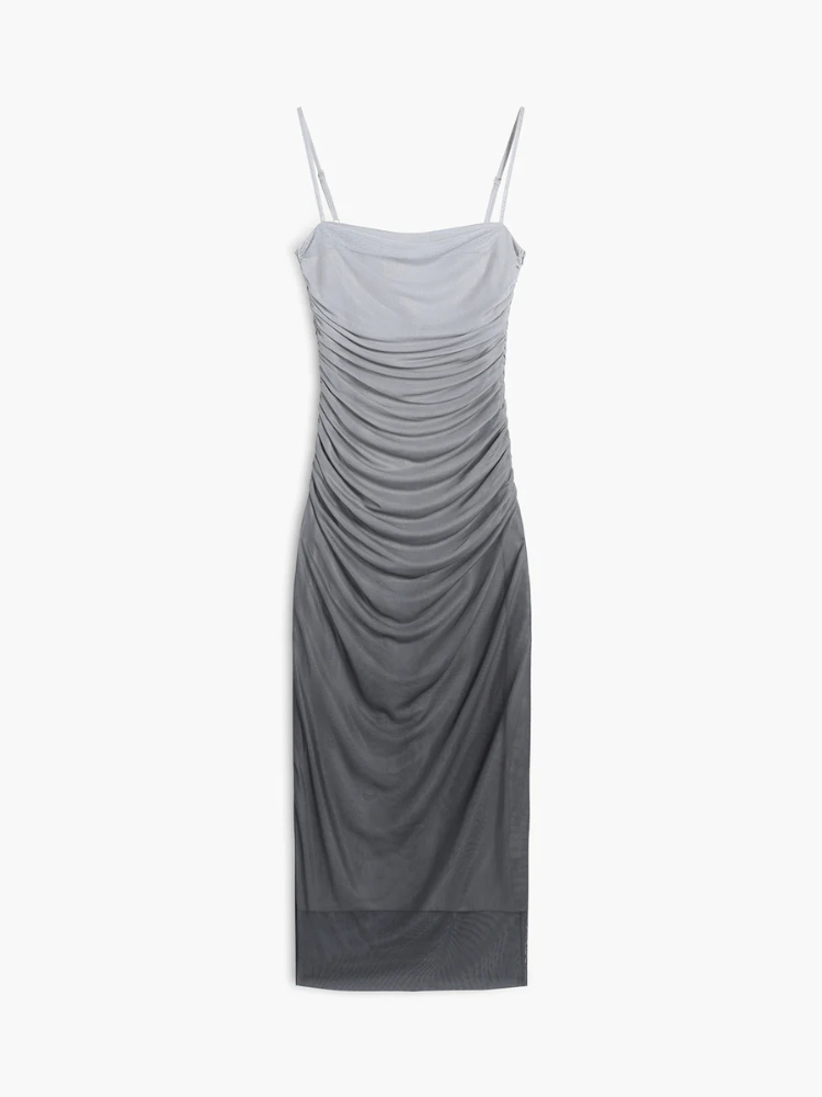 Lyanna | Women’s Long Dress | Ombre Mesh Zippered Fitted