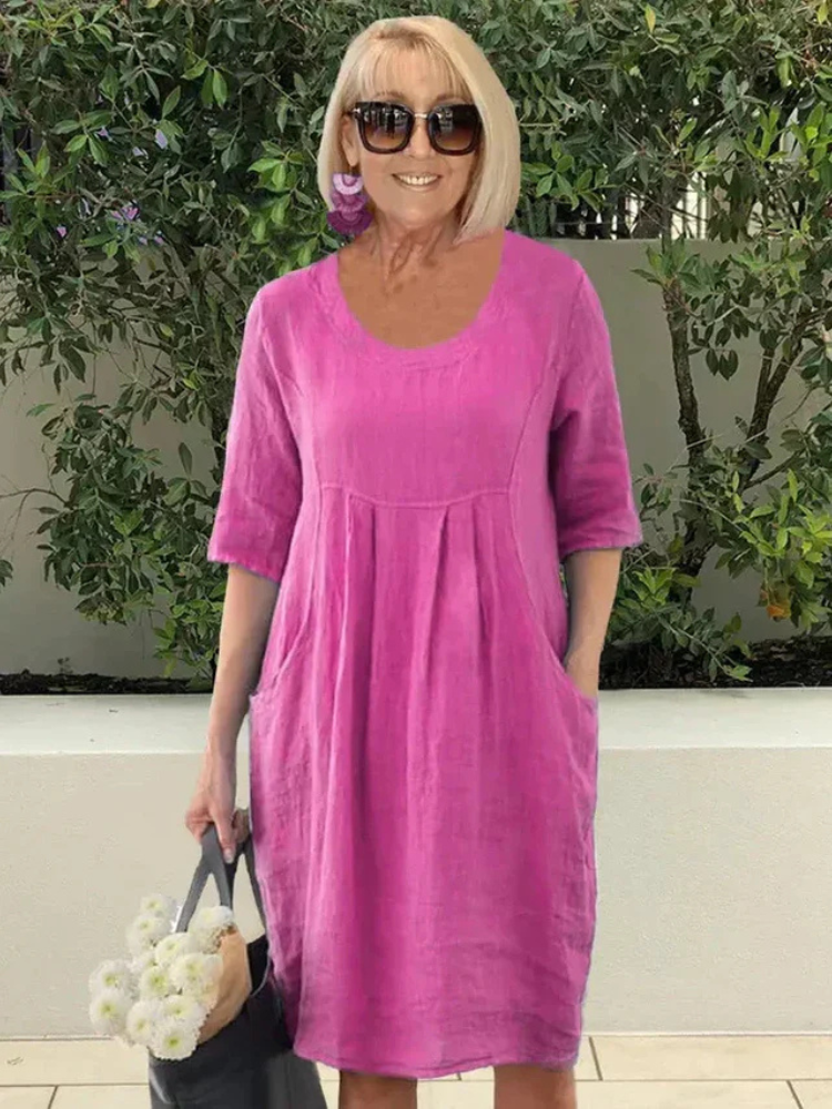 Claire | Women’s Midi Dress | Cotton Blend with Pockets