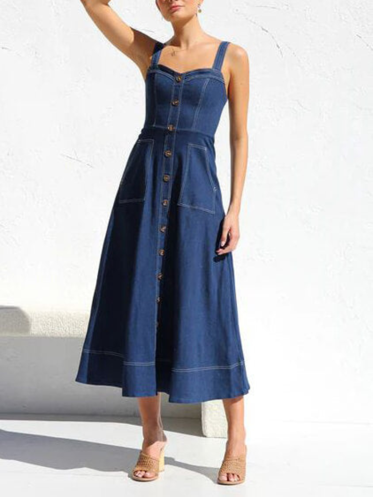Daphne | Women’s Denim Dress | Mid-Length Adjustable