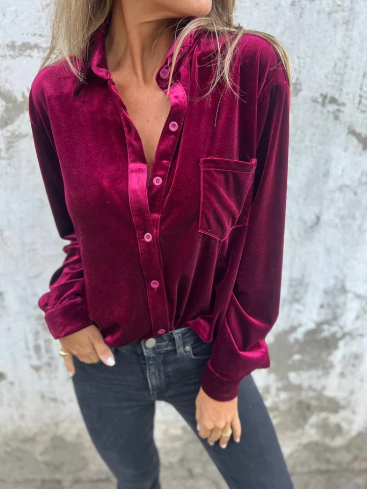Fleurine | Women’s Velvet Shirt | Silky-Touch