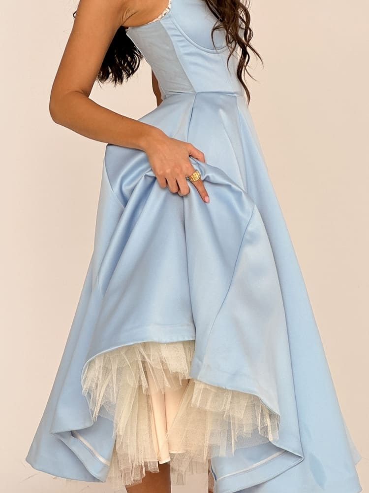 Colette | Women’s Tulle Midi Dress | Boned Corset Bodice