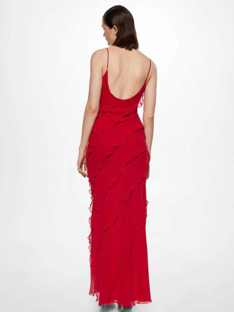 Seraphina | Women’s Chiffon Maxi Dress | Ruffled & Slip Style