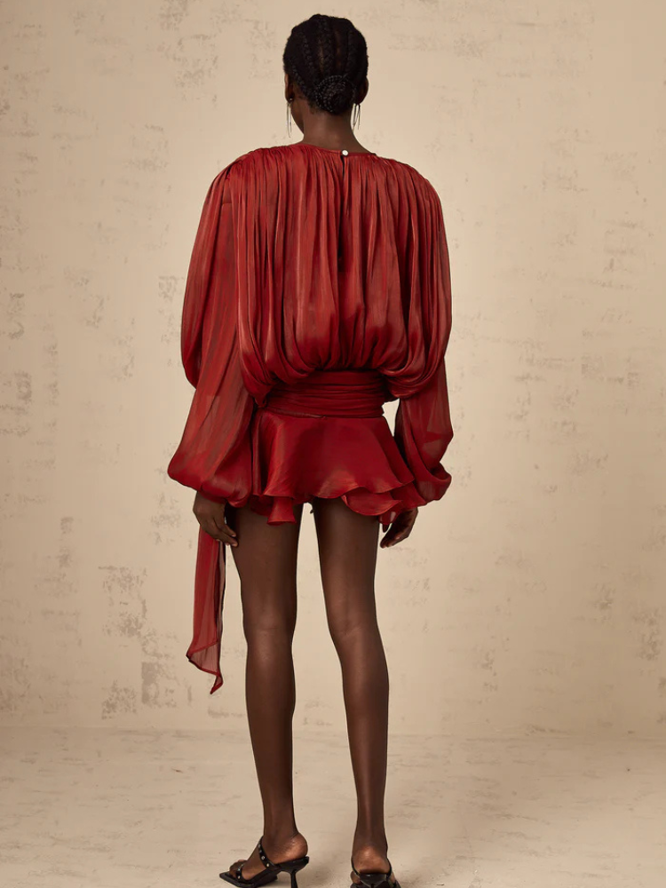 Faylin | Women’s Mini Dress | Pleated & Ruffled