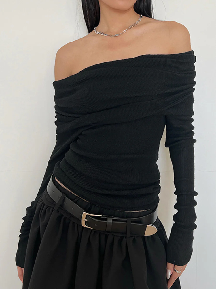 Solenne | Women’s Shirt | Off-Shoulder Relaxed Chic