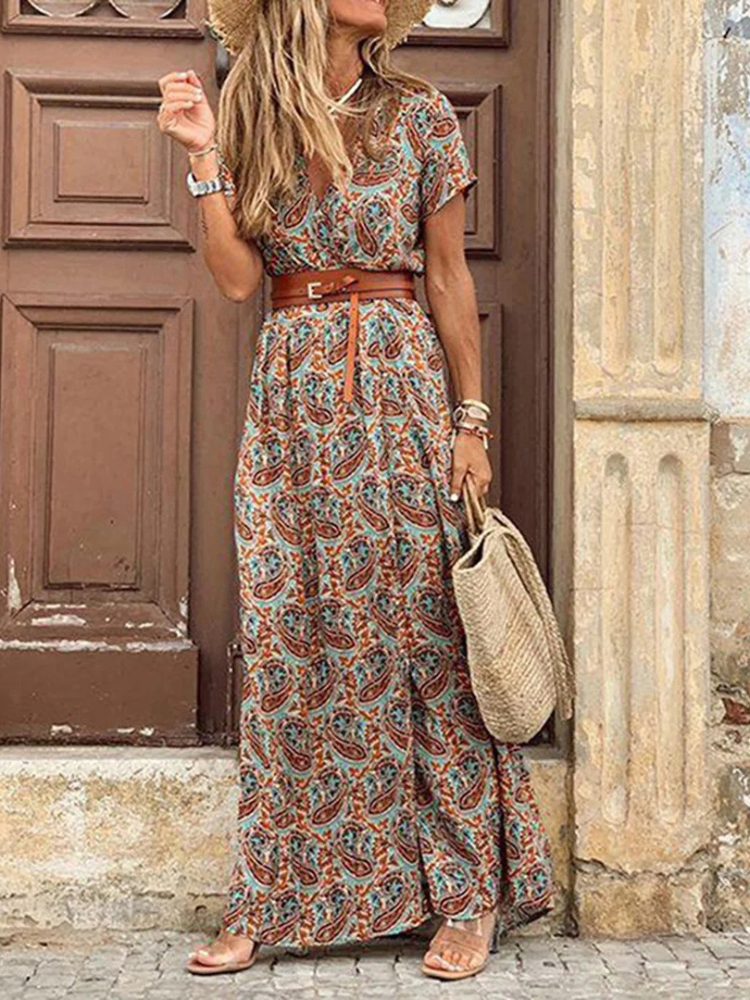 Noa | Women’s Dress | V-Neck Stretch Maxi Fit