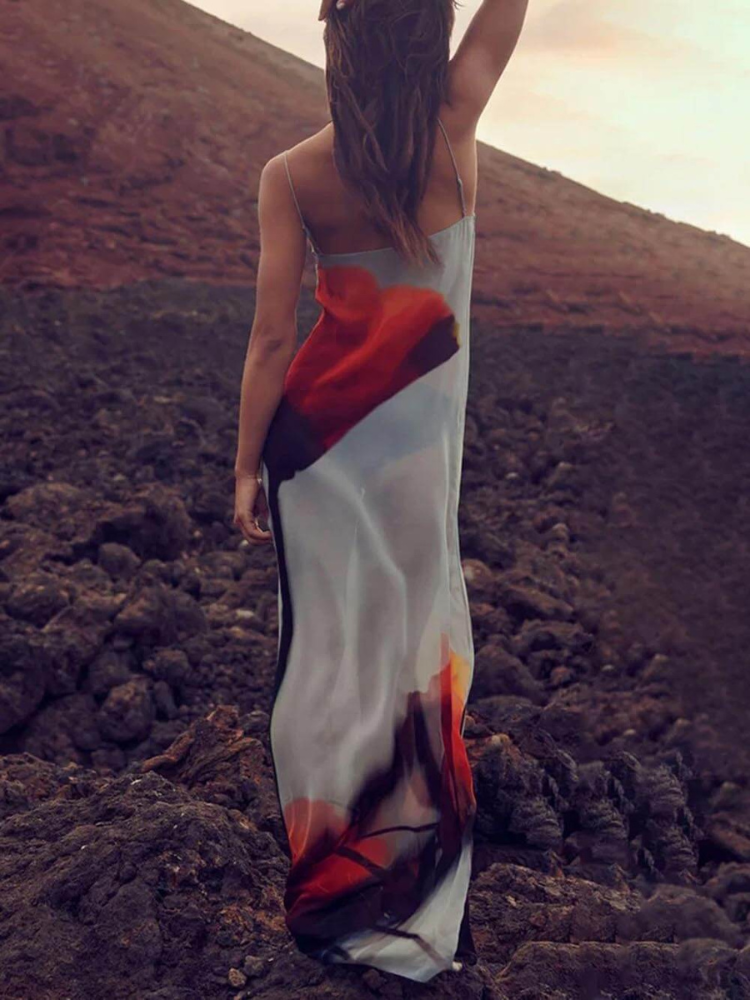 Alice | Women’s Maxi Dress | Abstract Tulip Print