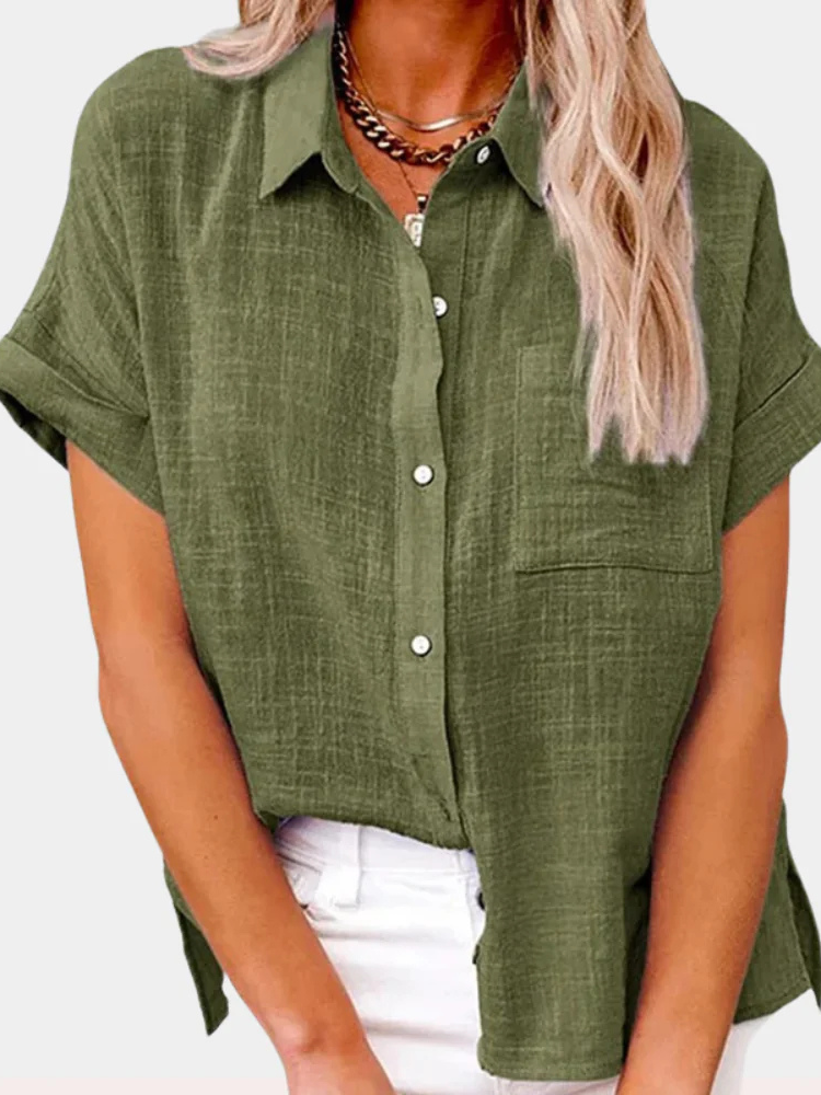 Annie | Women’s Blouse | Short-Sleeve Button Summer Fit