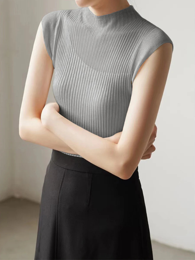 Nyra | Women’s Top | Mesh Patchwork Sleeveless Fitted