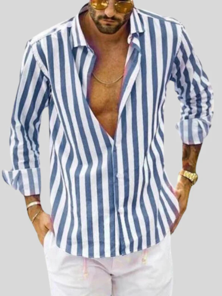 Lian | Men’s Striped Shirt | Linen & Relaxed Style