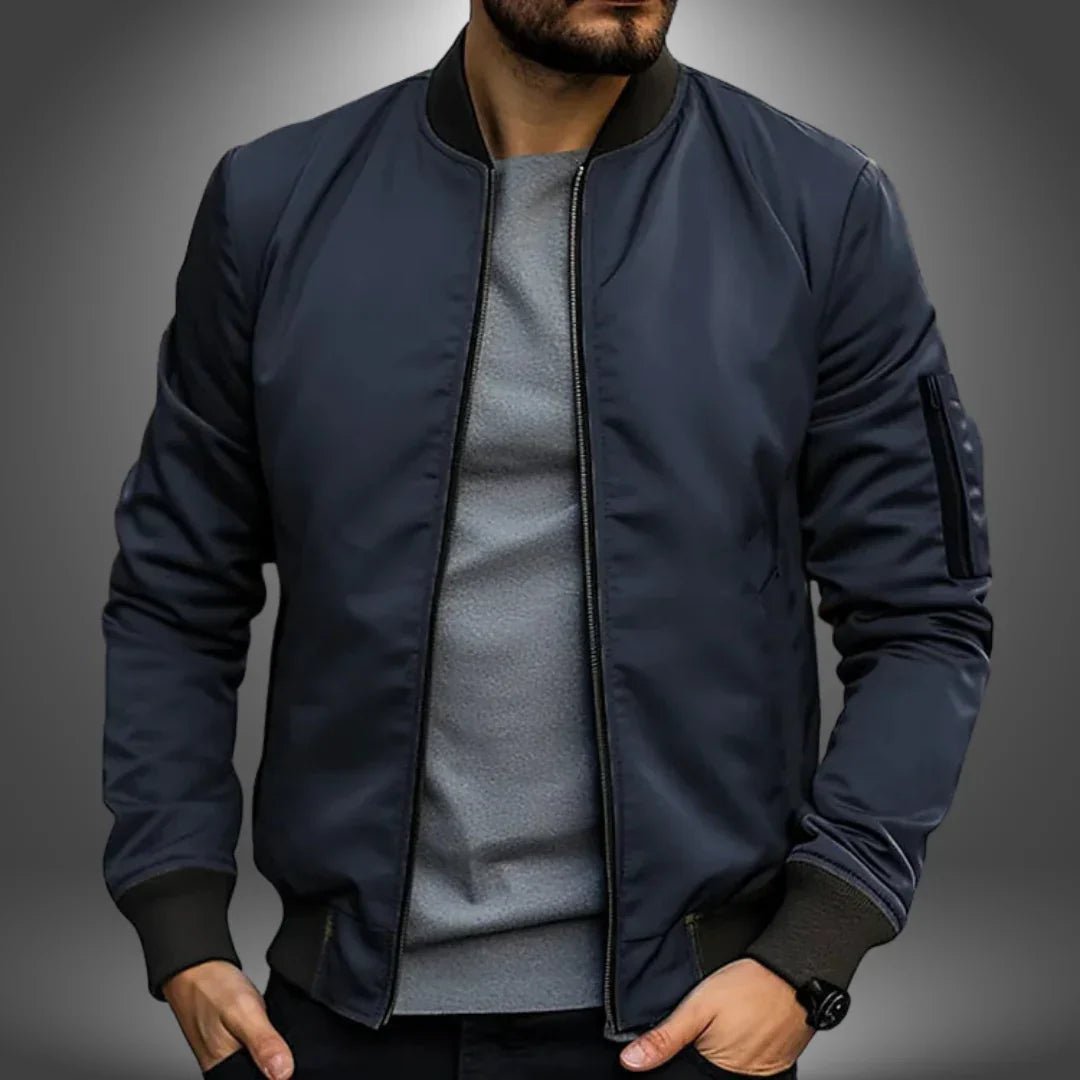 Men’s Zip-Up Bomber Jacket – Casual Outerwear