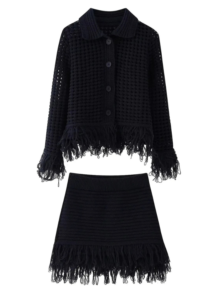 Elvyna | Women’s Skirt Set | Retro Lapel