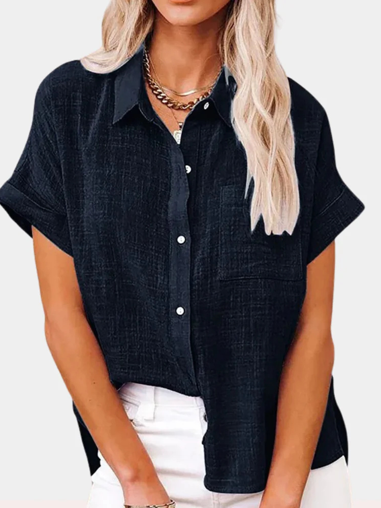 Annie | Women’s Blouse | Short-Sleeve Button Summer Fit