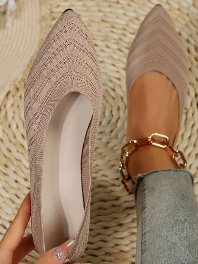 Annie | Women’s Knit Ballet Loafers | Pointed-Toe Chic