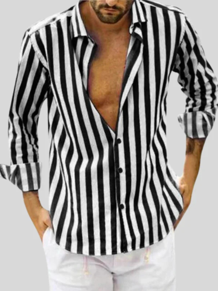 Lian | Men’s Striped Shirt | Linen & Relaxed Style