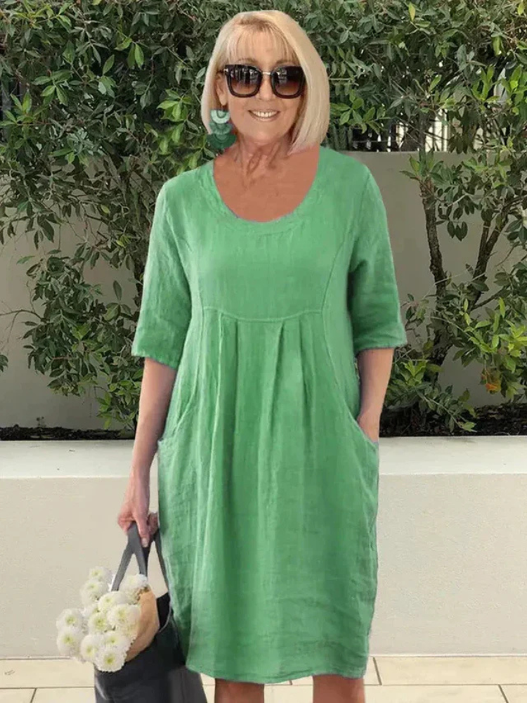 Claire | Women’s Midi Dress | Cotton Blend with Pockets