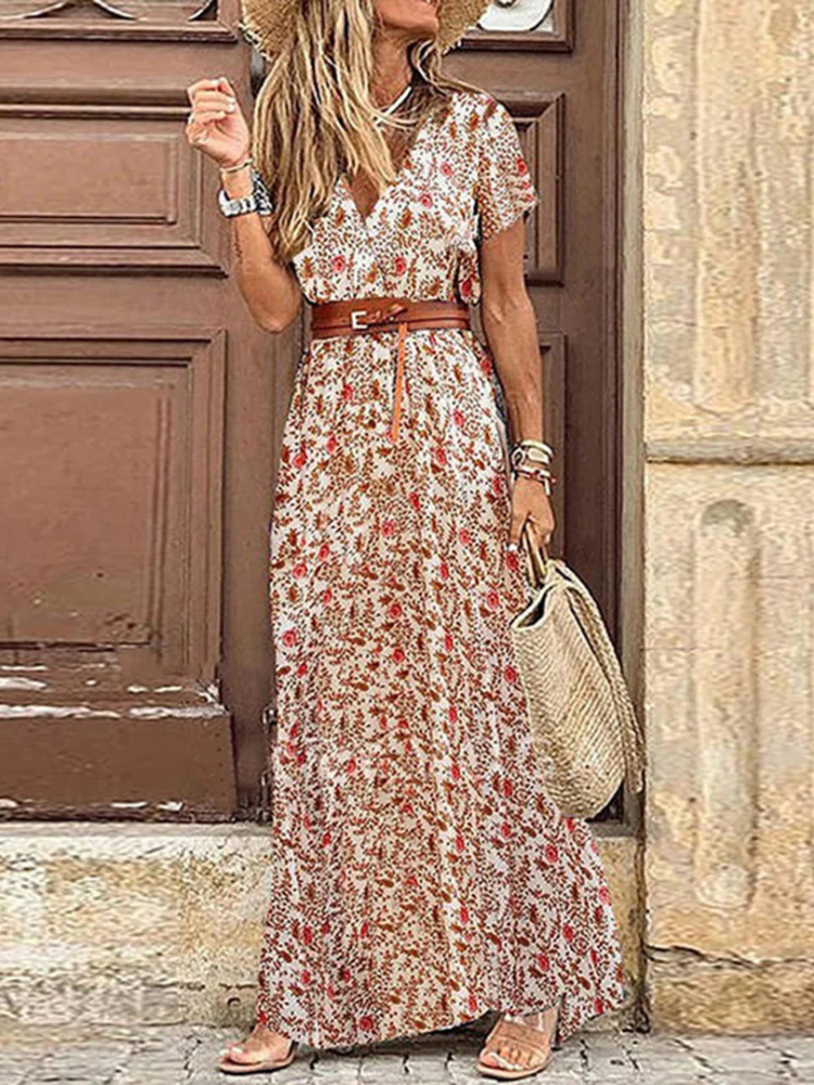Noa | Women’s Dress | V-Neck Stretch Maxi Fit