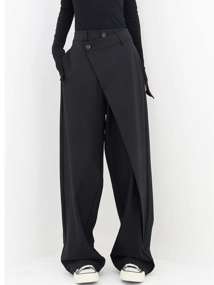 Elina | Women’s Wide-Leg Dress Pants | Asymmetrical & Elegant