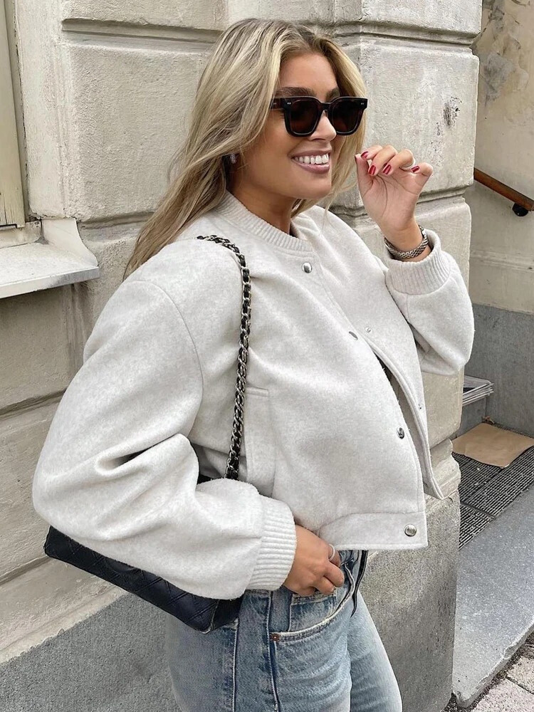 Zyrah - Chaqueta Bomber Corta para Mujer