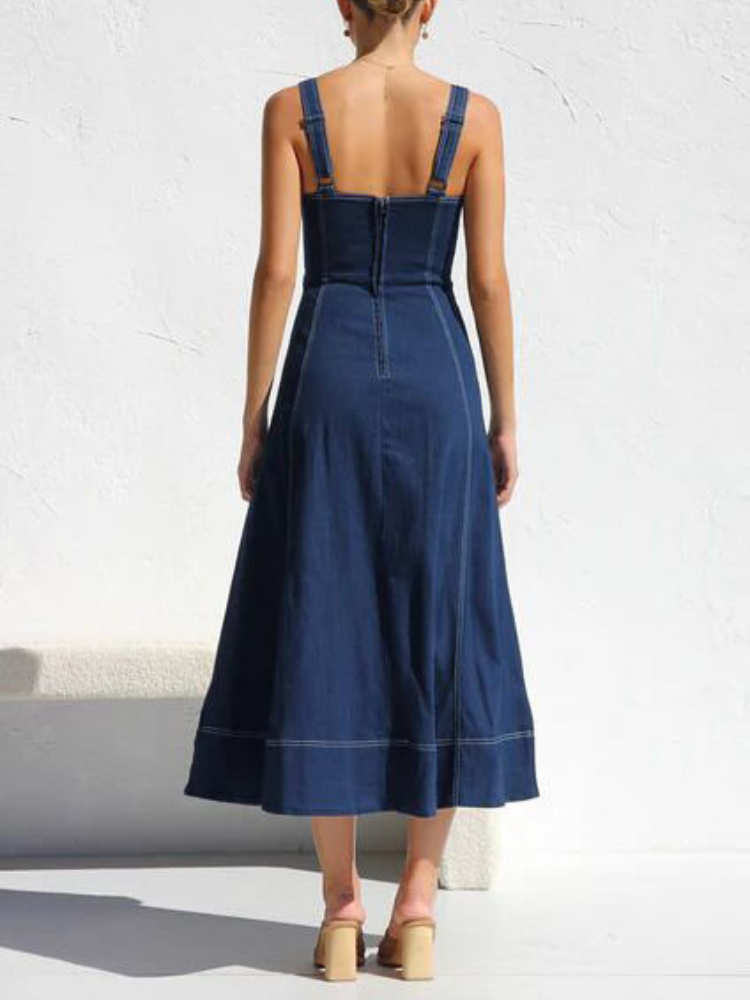 Daphne | Women’s Denim Dress | Mid-Length Adjustable