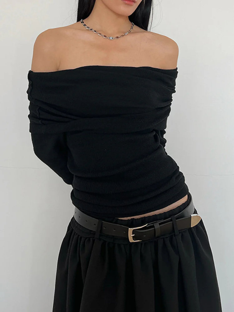 Solenne | Women’s Shirt | Off-Shoulder Relaxed Chic