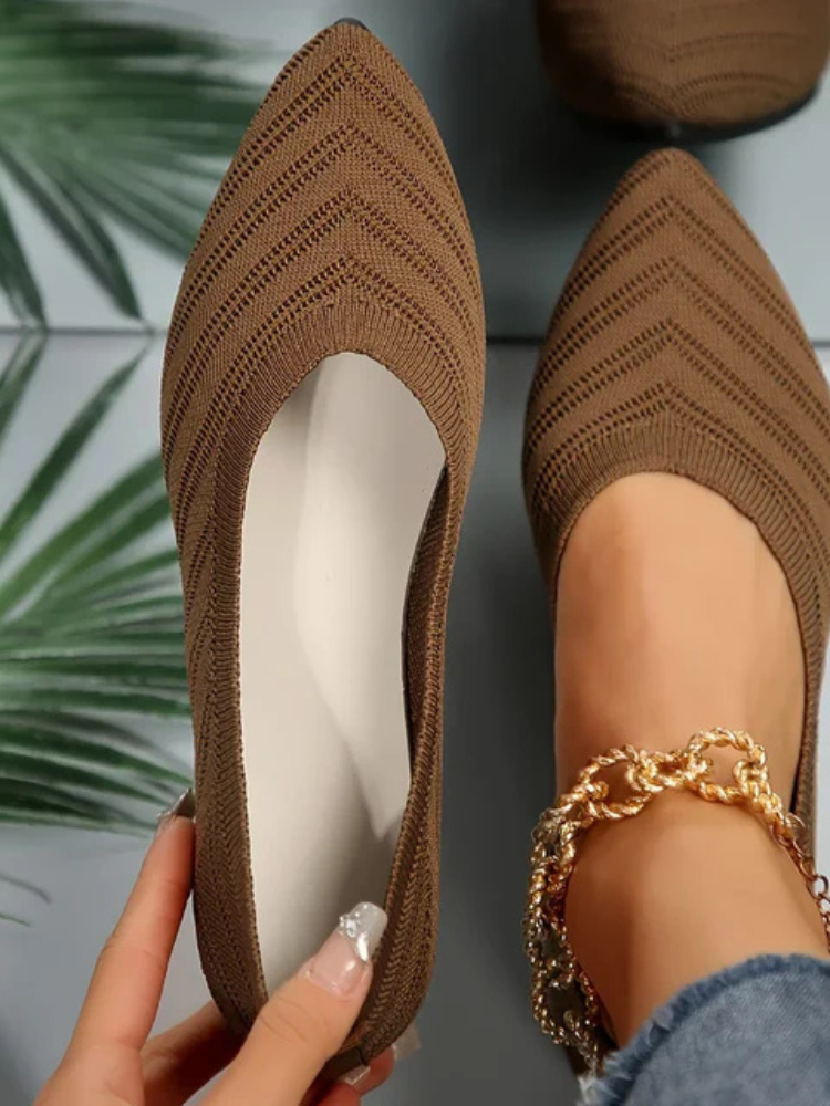 Annie | Women’s Knit Ballet Loafers | Pointed-Toe Chic