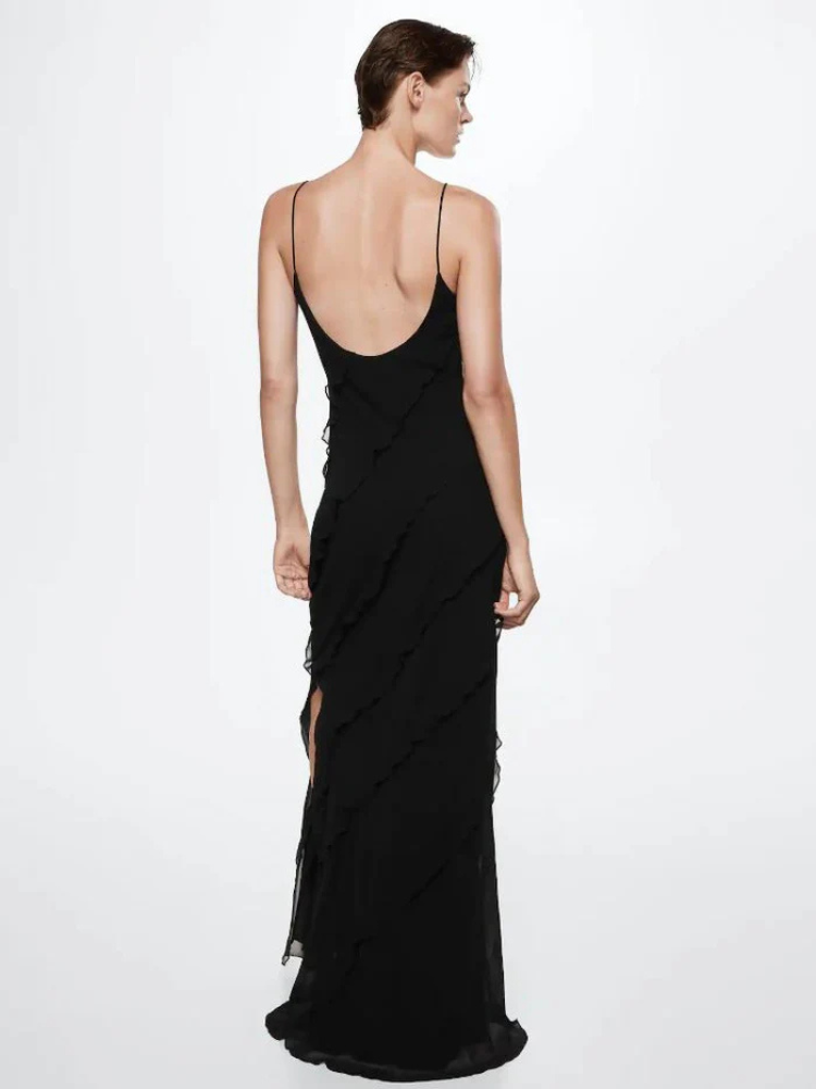 Seraphina | Women’s Chiffon Maxi Dress | Ruffled & Slip Style