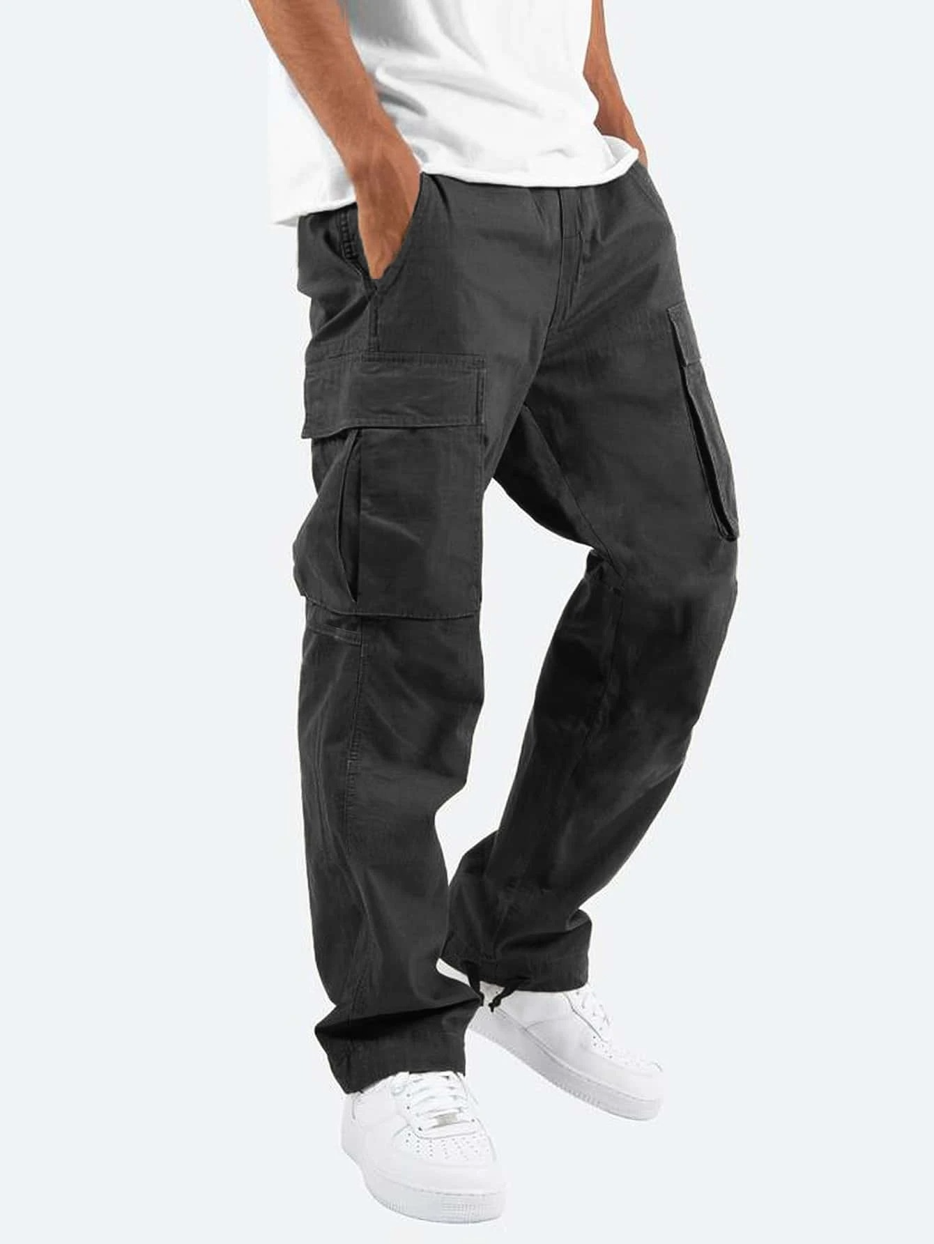 Men’s Straight-Leg Trousers – Multi-Pocket Design
