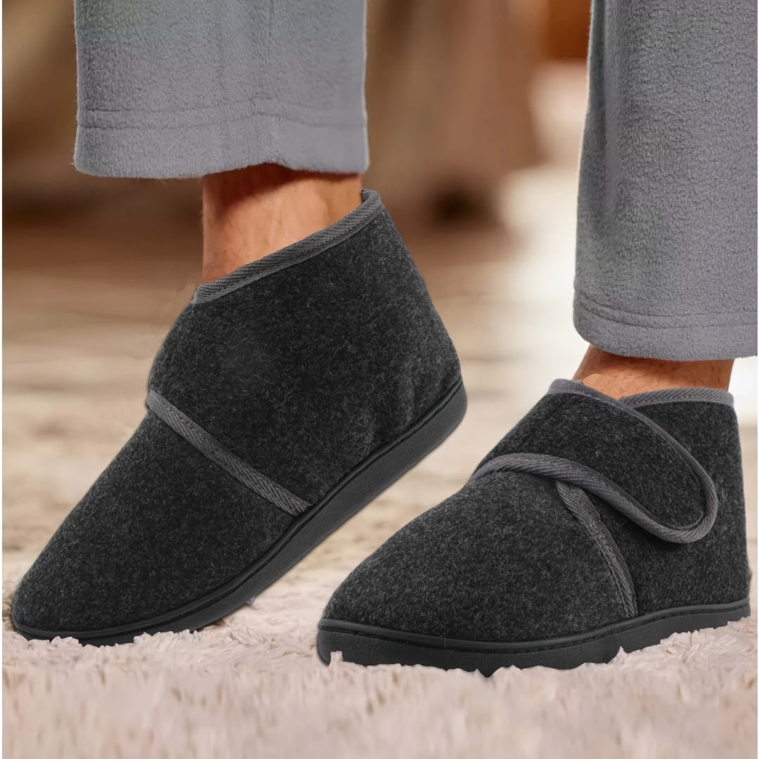 Men's slippers with a strong strap - around the ankle