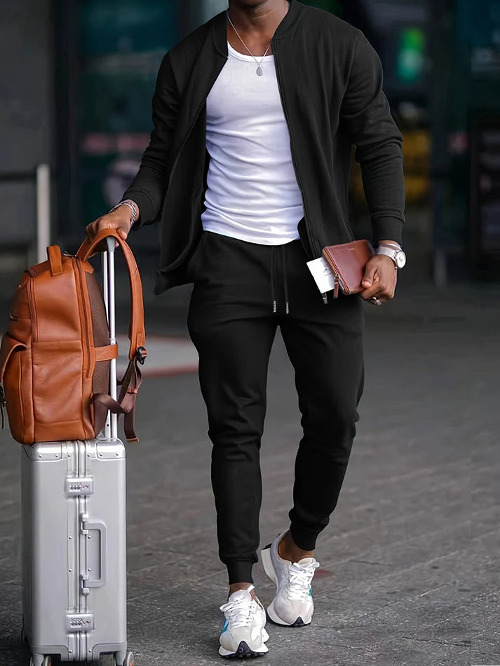 Men’s Sporty Full-Zip Tracksuit | Adjustable Fit