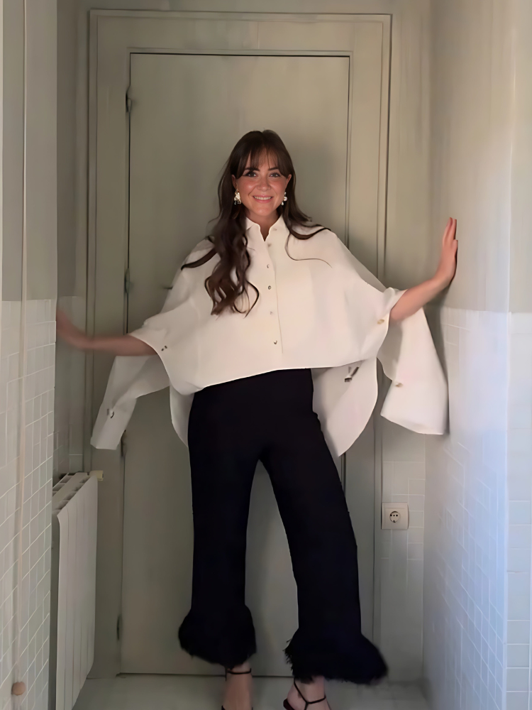 Carmen | Women’s Oversized Tuxedo Shirt | Poncho-Inspired