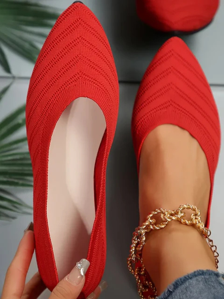 Annie | Women’s Knit Ballet Loafers | Pointed-Toe Chic