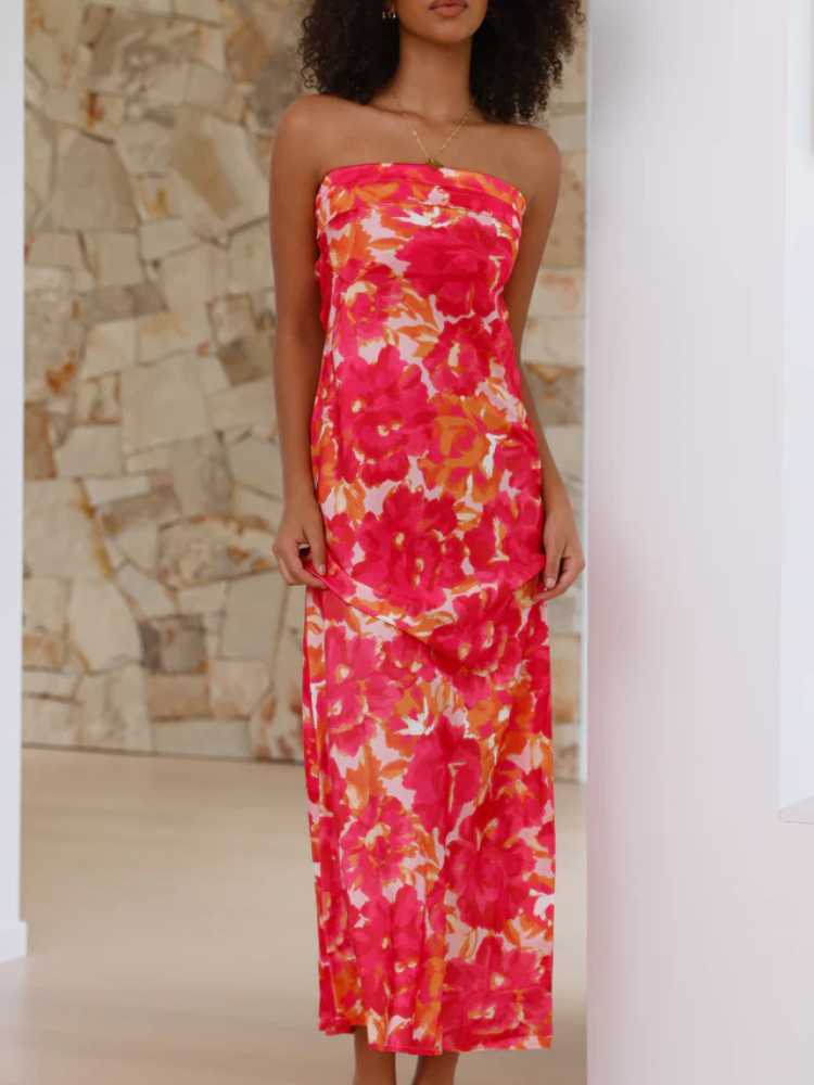 Miya | Women’s Maxi Dress | Strapless Cowl Back Elegant Fit