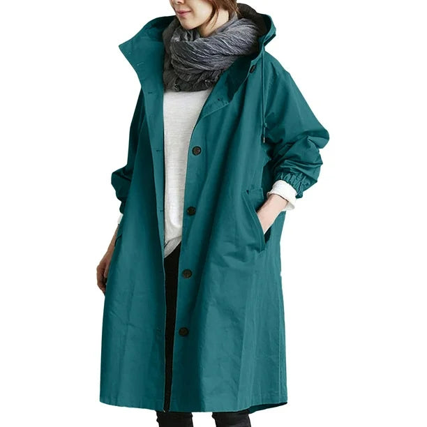 Women's raincoat | Long with hood