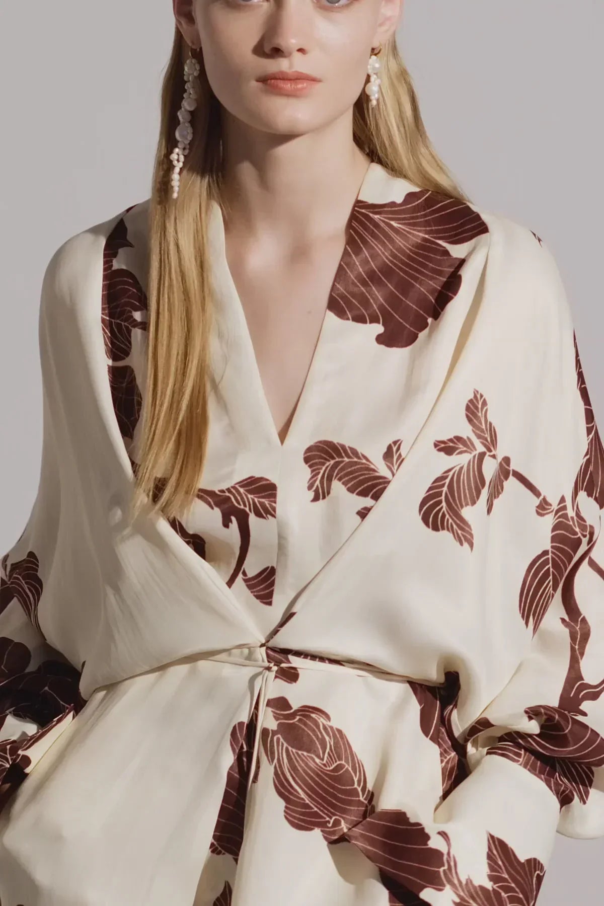Abstract Print Wrap Coat | Elegant | Warm and Stylish
