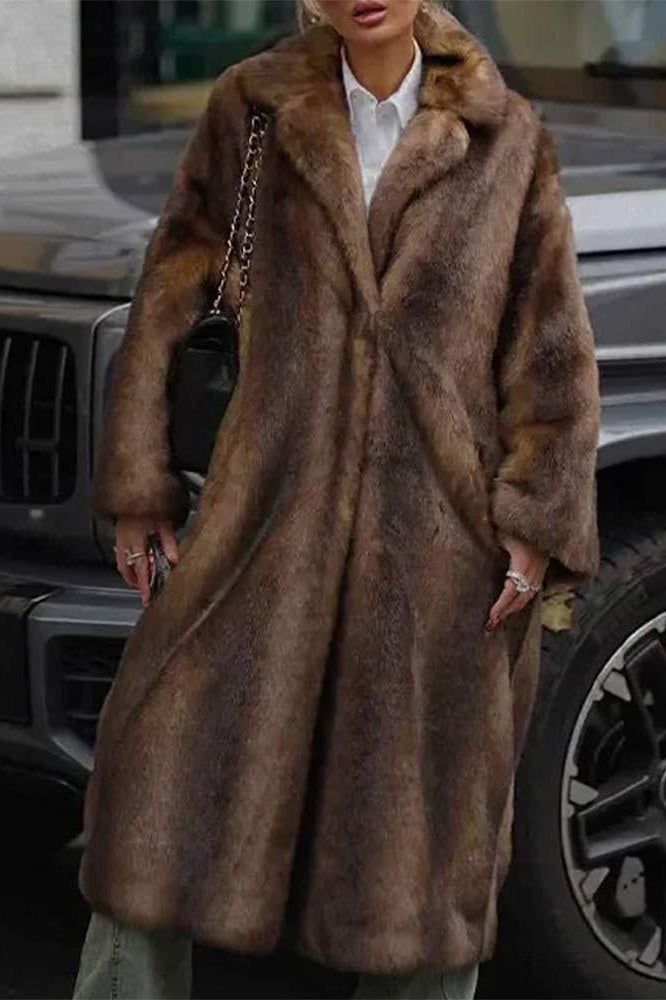 Full-Length Faux Fur Coat | Luxurious & Timeless | Perfect for Winter Elegance