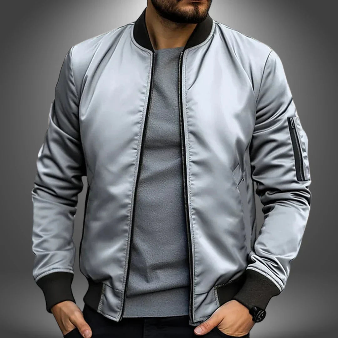 Men’s Zip-Up Bomber Jacket – Casual Outerwear