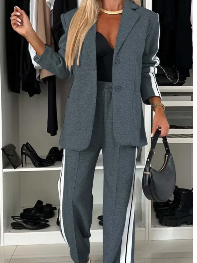 Alessia | Women’s Suit Set | Stitch Detail Blazer & Pants