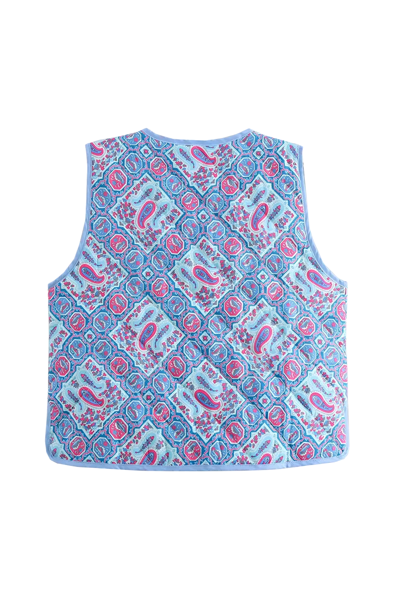 Quilted Paisley Vest | Boho-Chic & Lightweight | Perfect for Layering